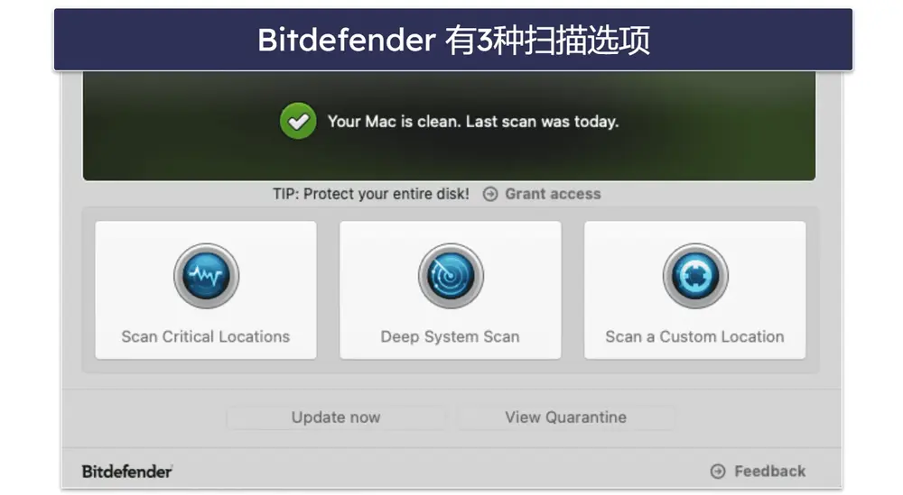 3.🥉 Bitdefender Virus Scanner for Mac: 基于云的优秀恶意软件扫描工具