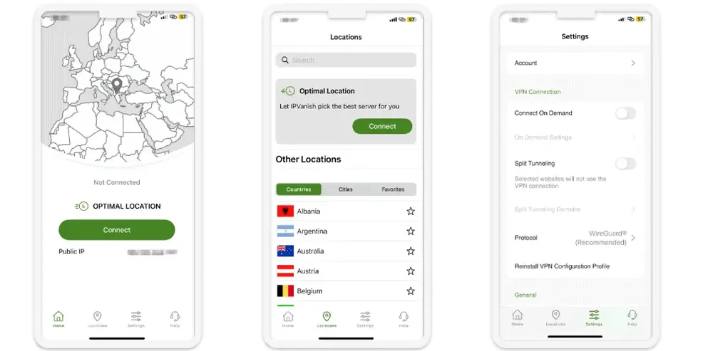 IPVanish 易用度:移动与桌面版本