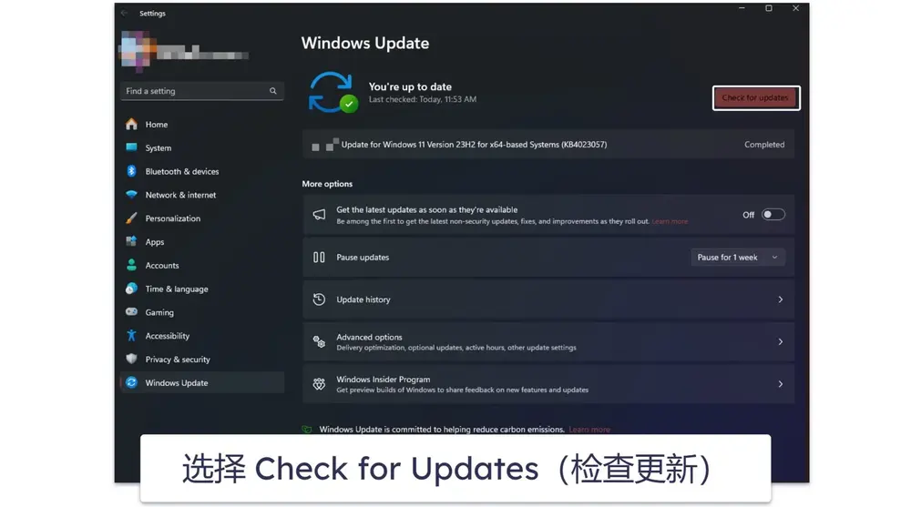 Windows 11 更新步骤